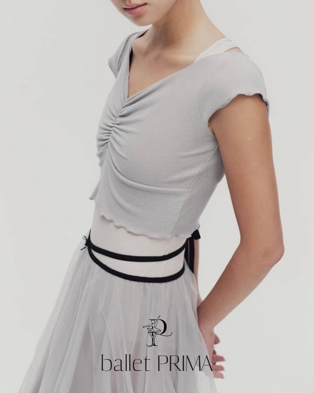 【Typha】Ruched Ballet Crop Top P0470