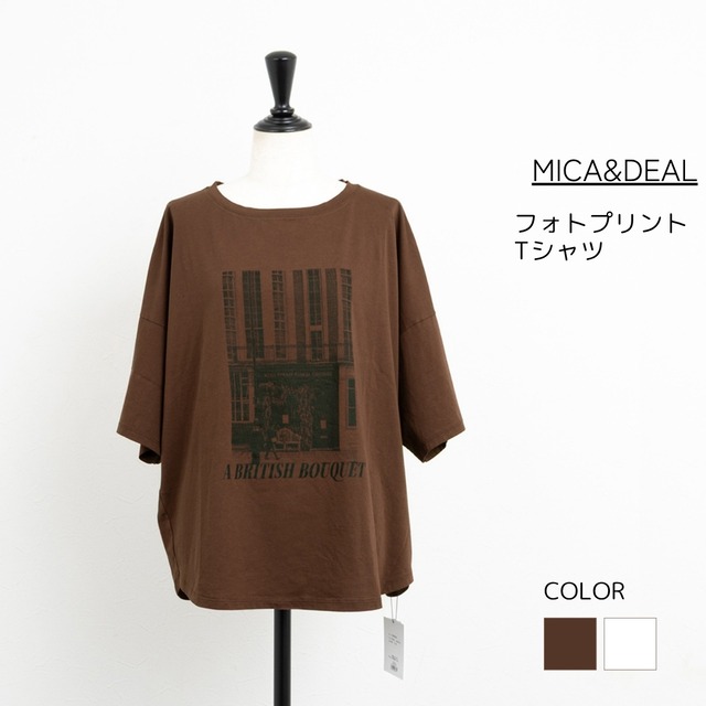 【MICA&DEAL／マイカアンドディール】接触冷感-フォトプリントハーフスリーブTシャツ