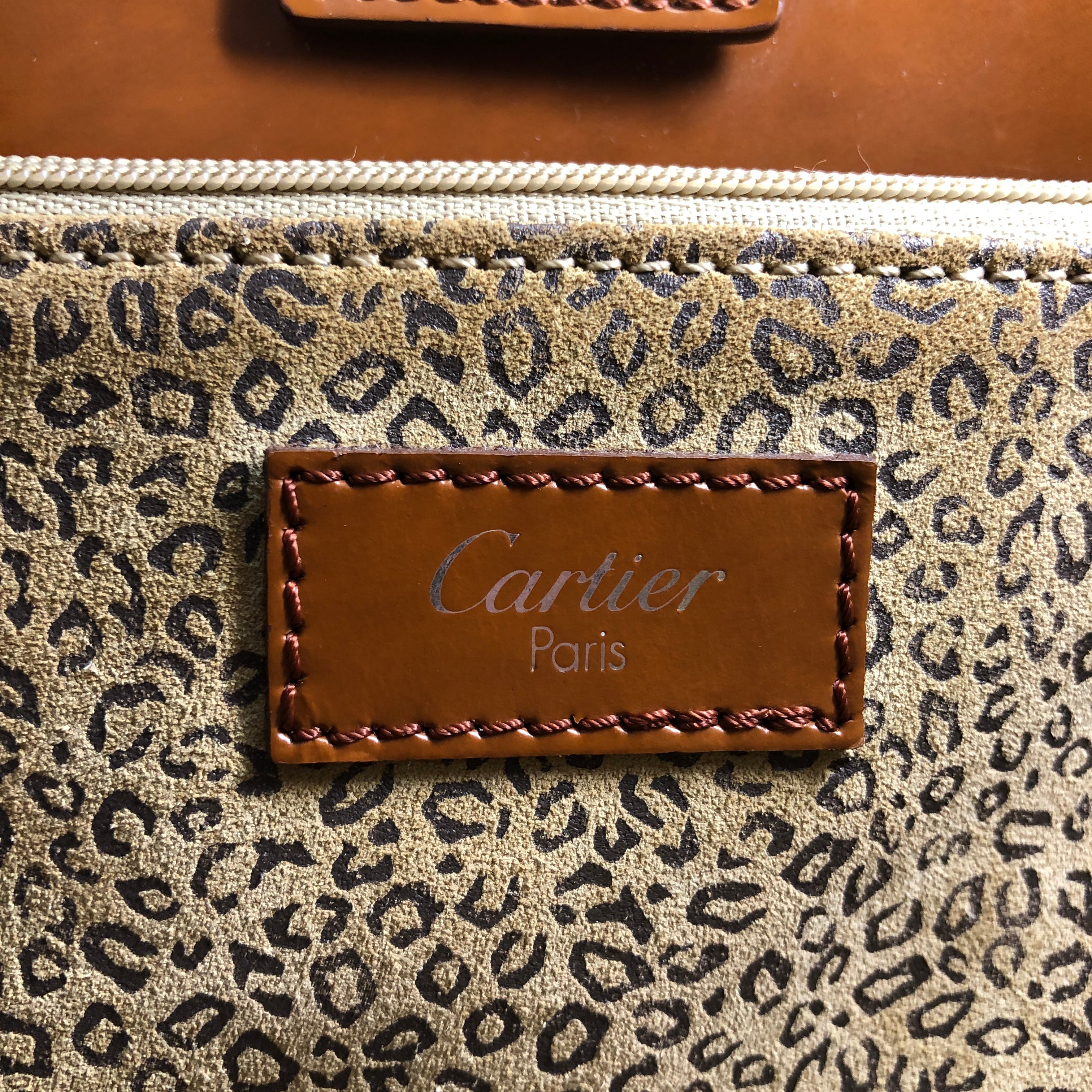 Cartier カルティエ パンテール ハンドバッグ ブラウン レザー vintage