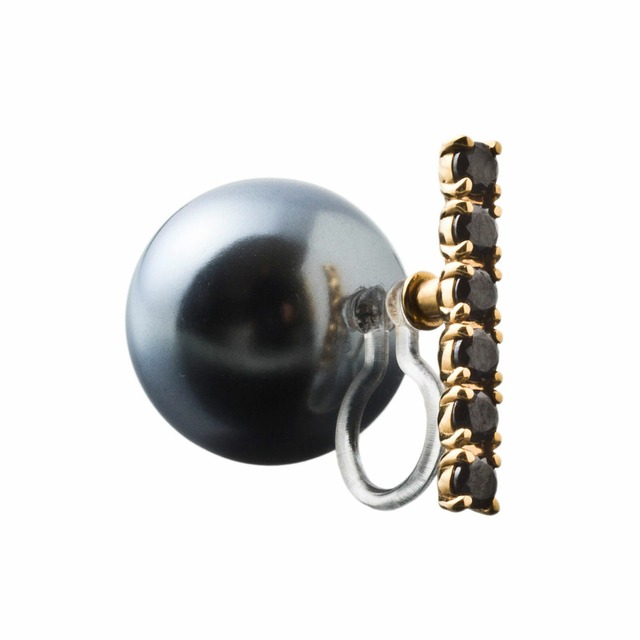 Black ball non-hole pierce　ブラックボールノンホールピアス（片耳用）ELNH0002I   jewelry