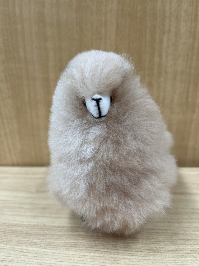 ベビーアルパカキーホルダー　ハーフ／ハーフベージュ