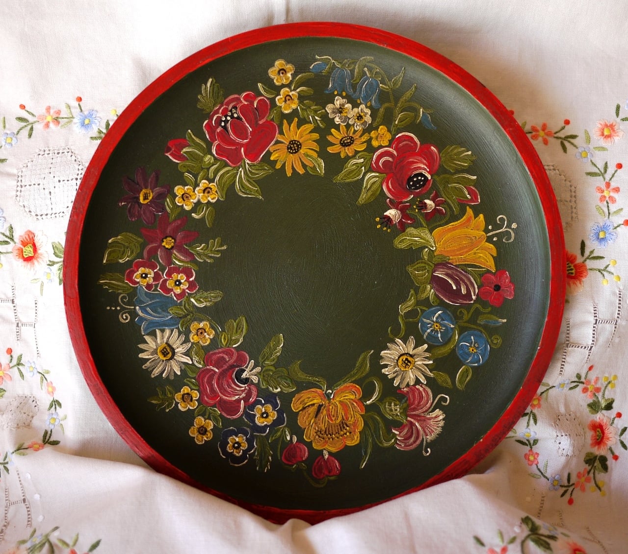 ドイツ ヴィンテージ バウエルンマーレライ 木の絵皿