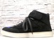 美品◆SAINTLAURENT PARIS サンローランパリ ミドルカット バイカラー スエードレザー ベルクロ スニーカー 42 黒青◆足元のワンポイントに