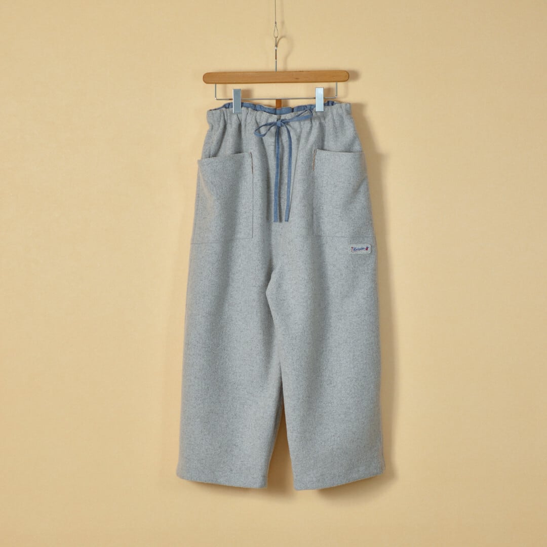 快晴堂 カイセイドウ Girl'sリングウール・斜めポケットワイドパンツ・アッシュグレイ
