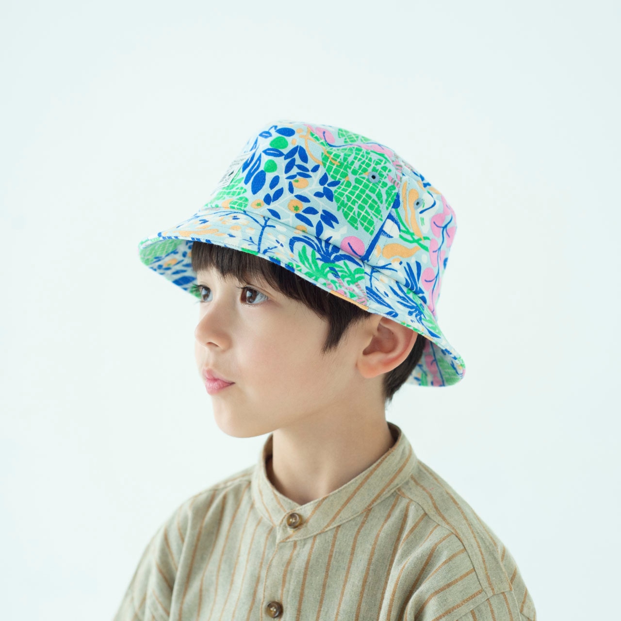 バケットハット【ウォーターブルー】54cm ブランド 子供帽子  ベビー帽子 キッズハット キッズキャップ 紫外線対策 日本製 出産祝い
