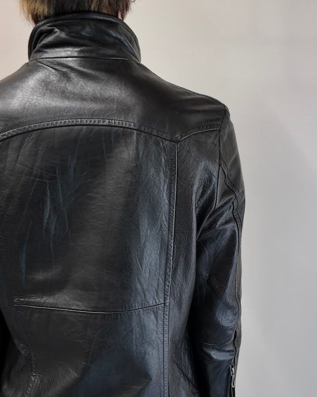 【5351 Pour HOMMES】curve seam leather jacket