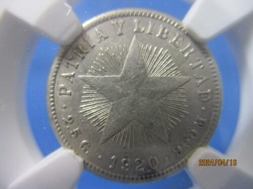 キューバ 10センタボ銀貨☆1920年／極美品（洗いあり）／アンティーク