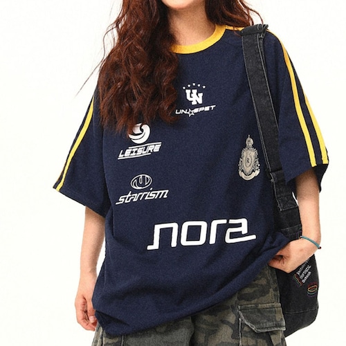 エンブレムロゴトラックラインユニフォームTシャツ 1col   R02254