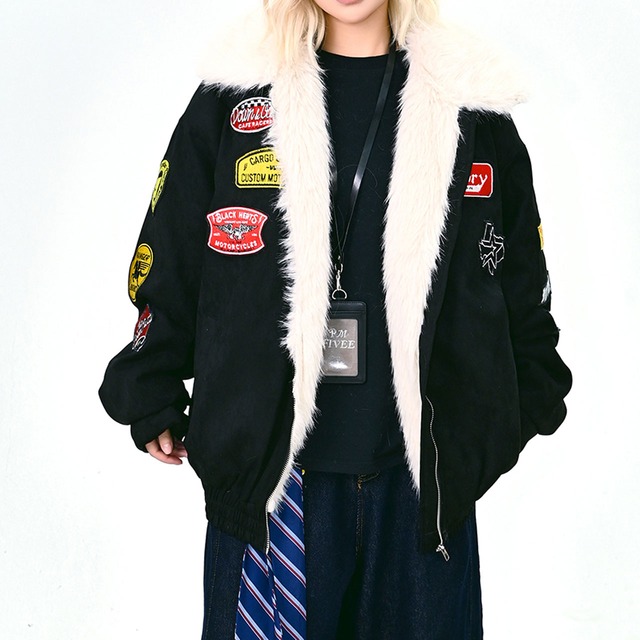 モーターワッペンユースファーブルゾン 2col R01257