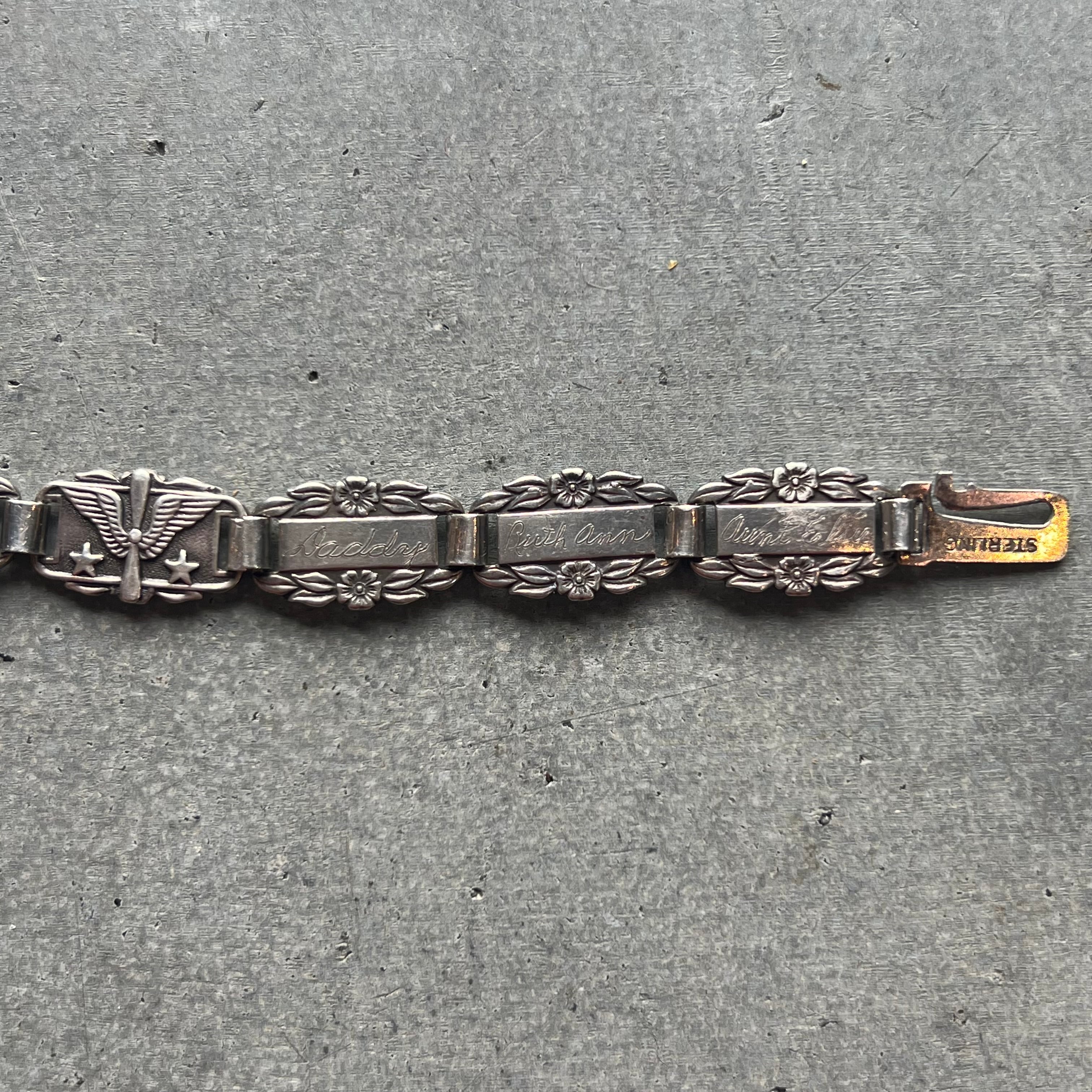 1940s WW2 USAAF SWEET HEART JEWELRY BRACELET | BUFF STOCK YARD
