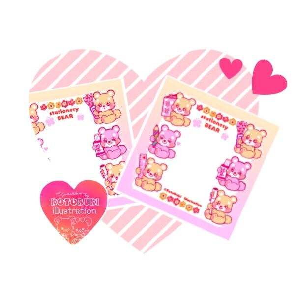 文具大好きくまさん ミニレター(正方形)