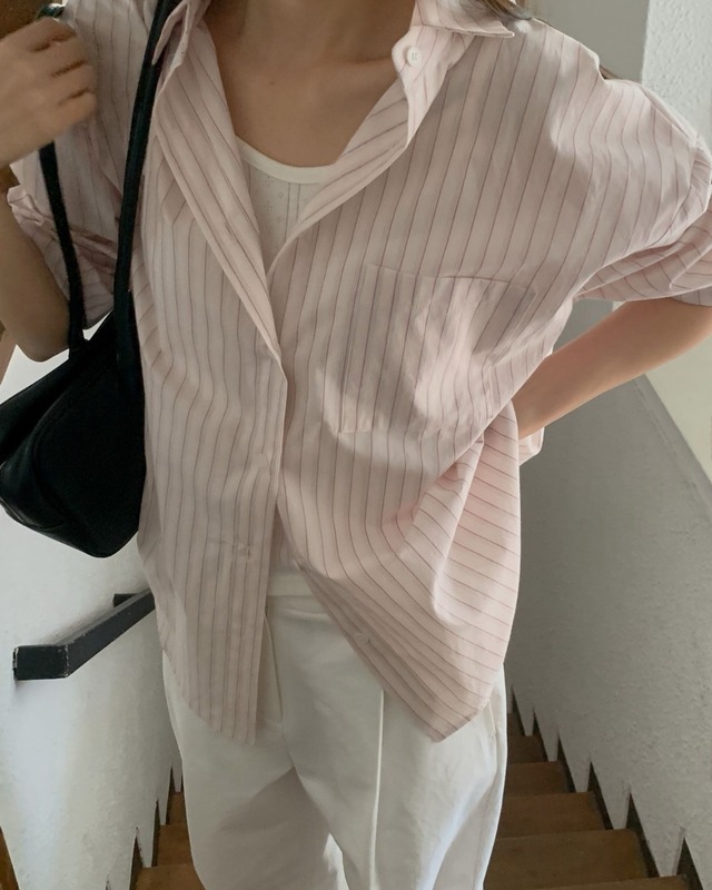 ストライプオーバーサイズシャツ