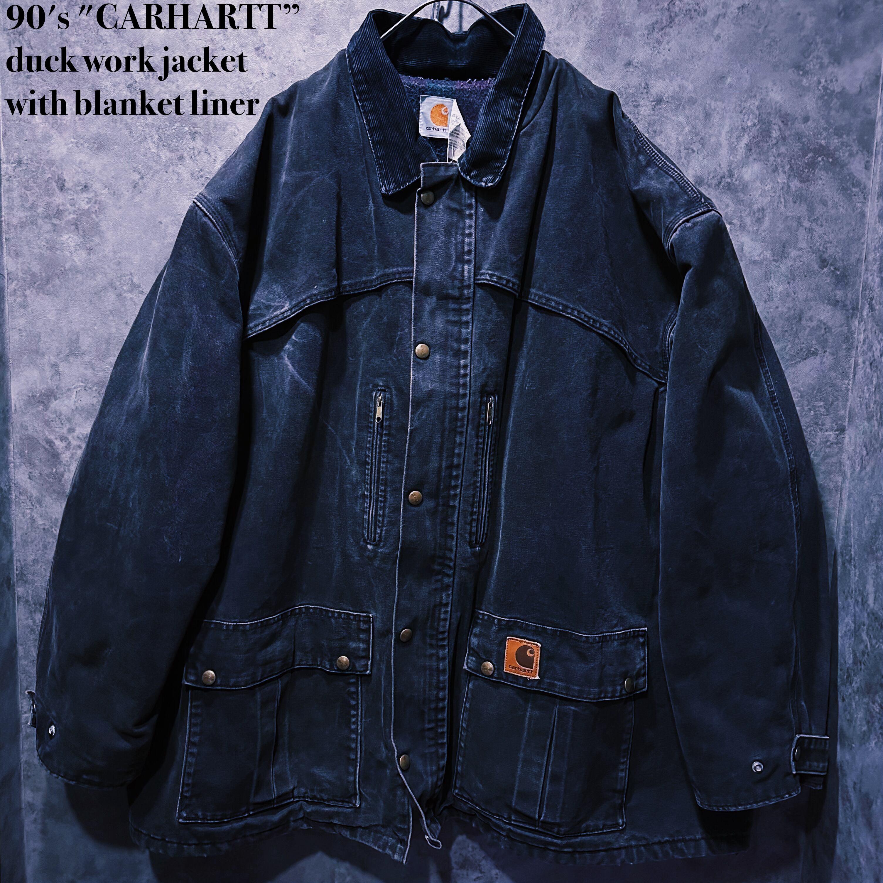 【 doppio】90's "CARHARTT” duck work jacket with blanket liner