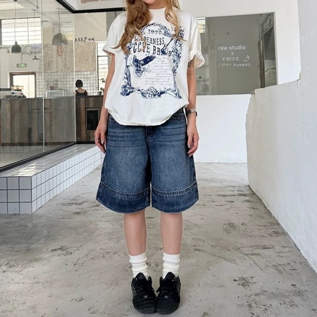 オーナメントフレームグラフィックTシャツ 2col R02450