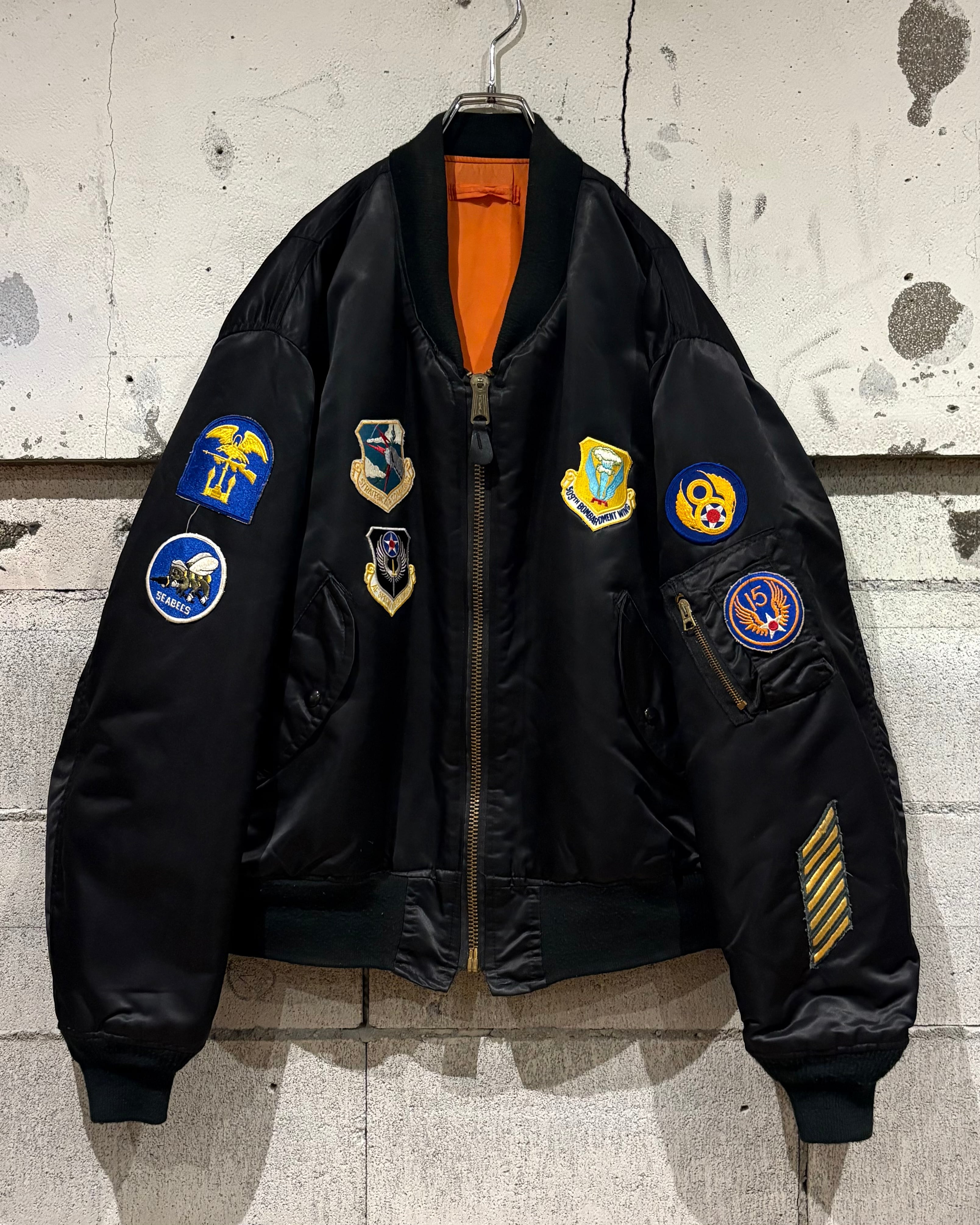 Caka otto】 Multi Wappen Custum Vintage Loose MA-1 Type Bomber 