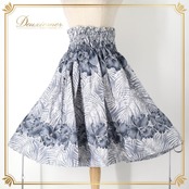 フラダンス 衣装 パウスカート グレー系 ダンス衣装 ハワイアンプリント 灰色 白 アロハ フラ ダンス レッスン 練習 ハワイアンダンス レディース ホワイト系 シングル 軽やか 大人っぽい おしゃれ 上品 スカート 花柄 ボタニカル柄 葉っぱ柄 植物プリント モノトーン系 しわ加工風 ふんわり スカート丈 ミモレ丈 かわいい 大人 エレガント モダン リゾート ハワイアンデザイン レッスン用 練習用 舞台用 発表会 コスチューム クリアランス感なし フィット感 伸縮 くびれ ウエストゴム まとめ髪