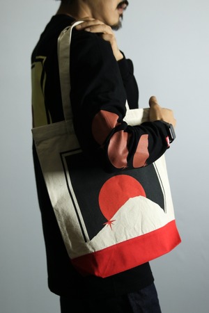 M't Blazz CANVAS TOTE BAG [NATURAL x RED]