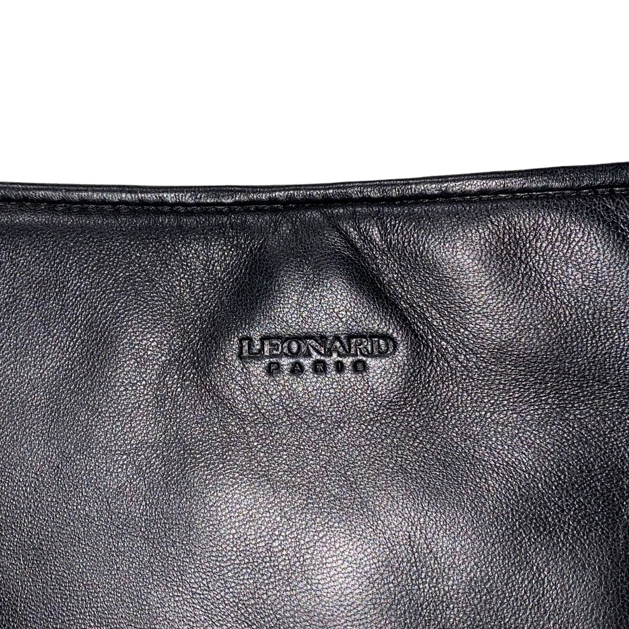 LEONARD black leather × suede bag