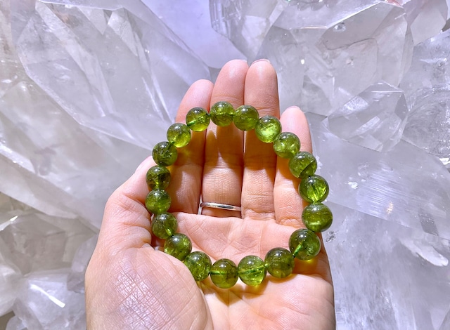 【超希少】10ミリ玉ペリドットブレスレット