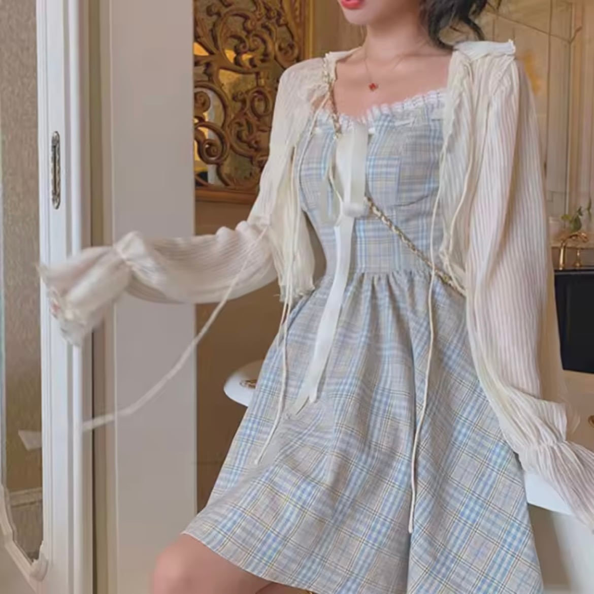 シフォンシアーカーディガン