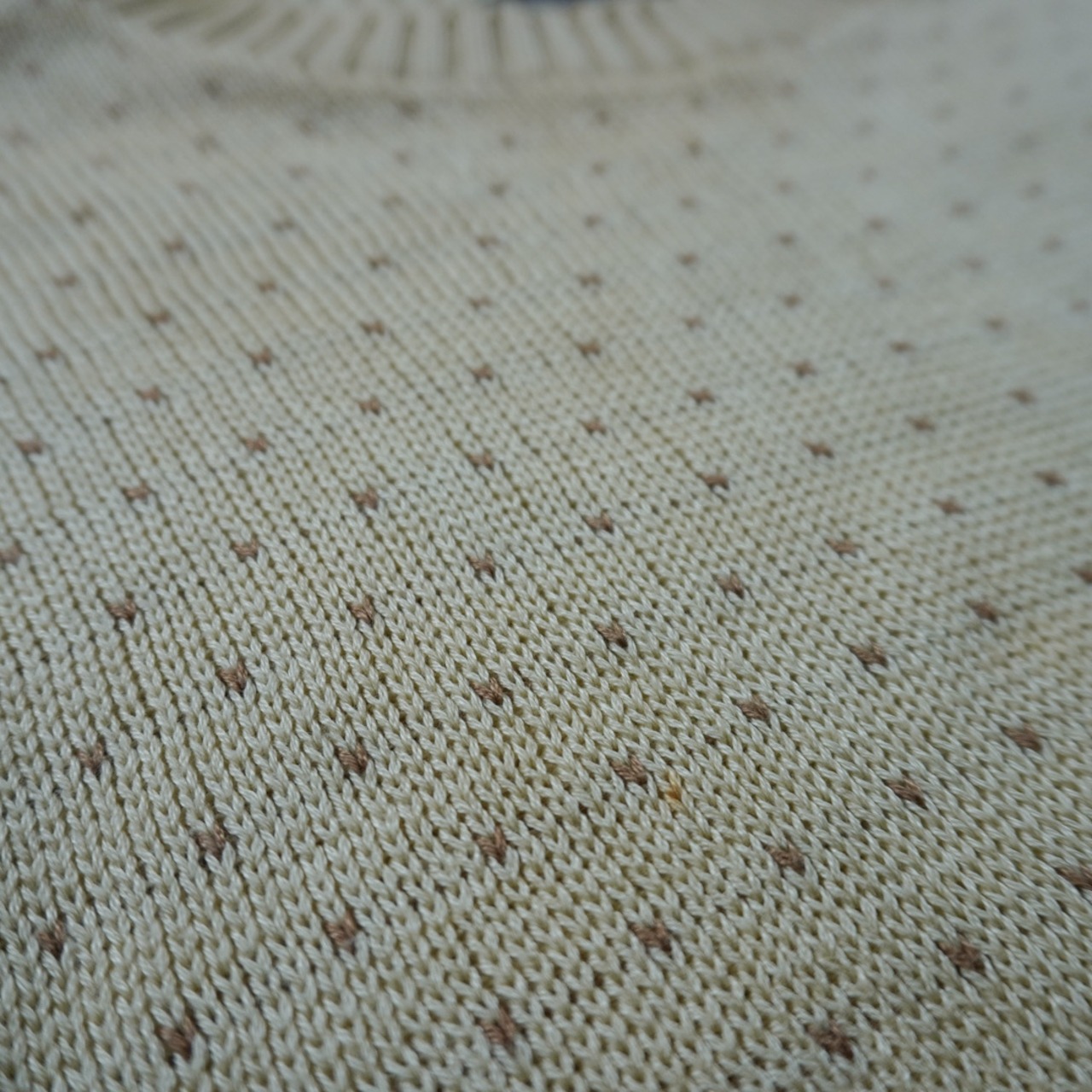 90s LANS'END Bird's-eye cotton sweater M 古着 - 4