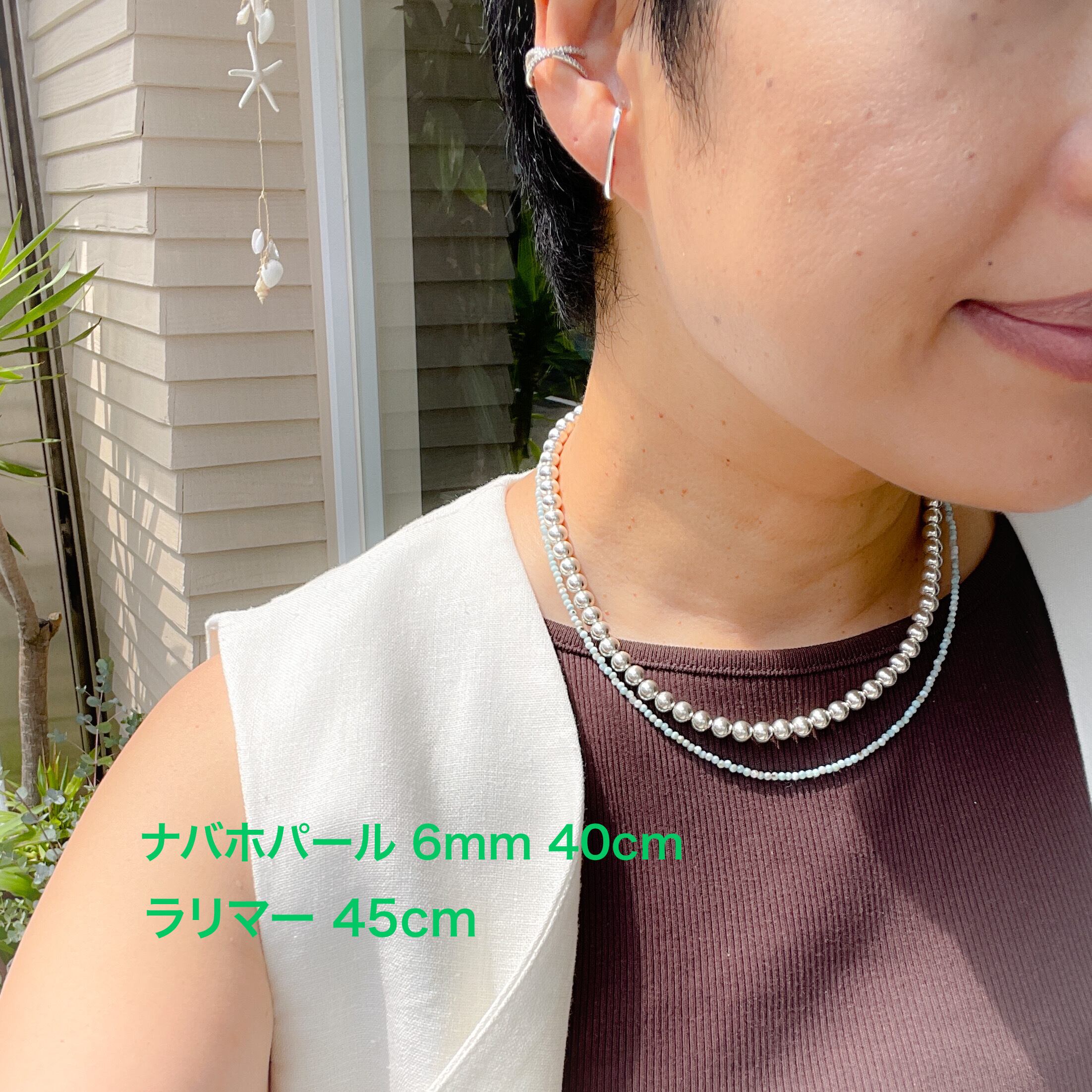 Indian Jewelry》 ナバホパール ネックレス 丸玉 6mm 40cm ☆ | 鎌倉の