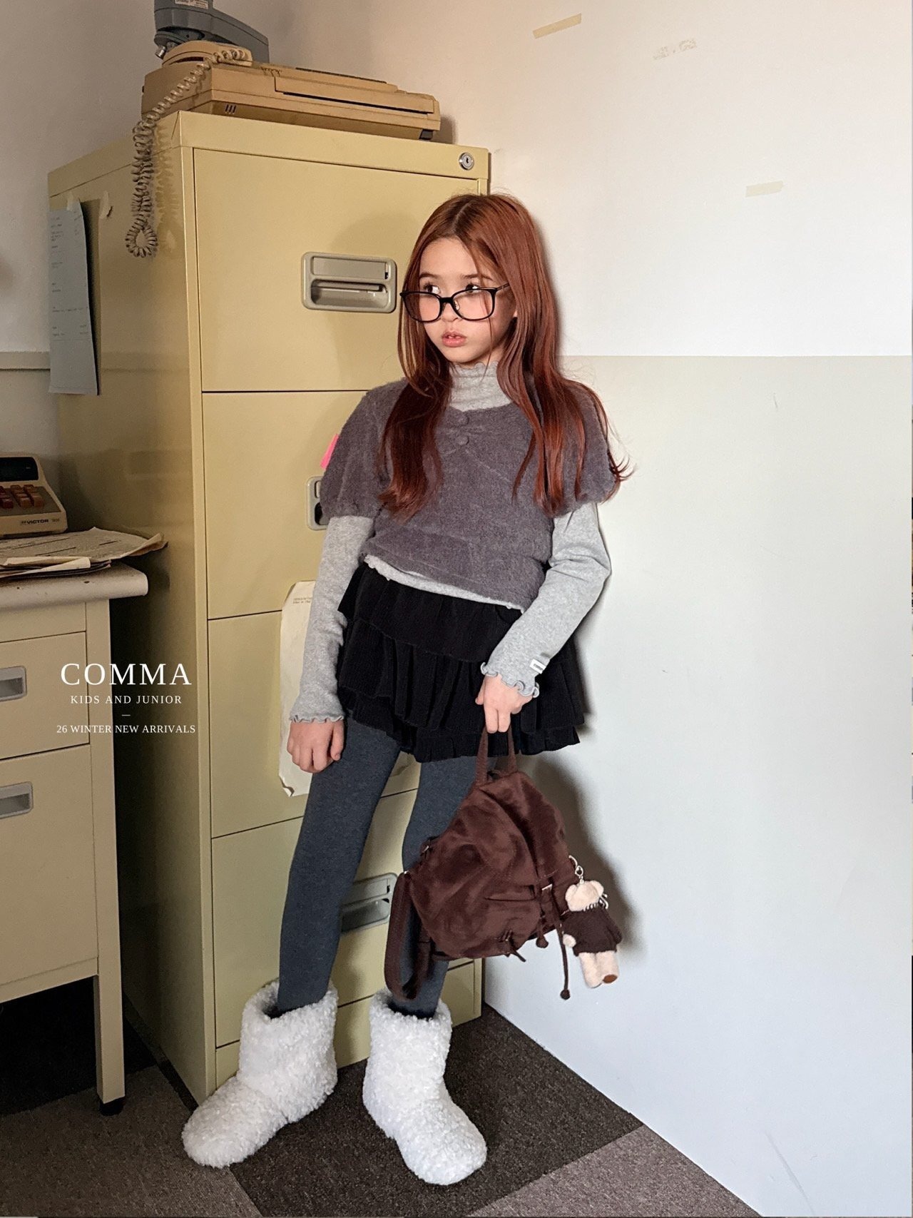 COMMA［取寄］shirring layered blouse 26winter