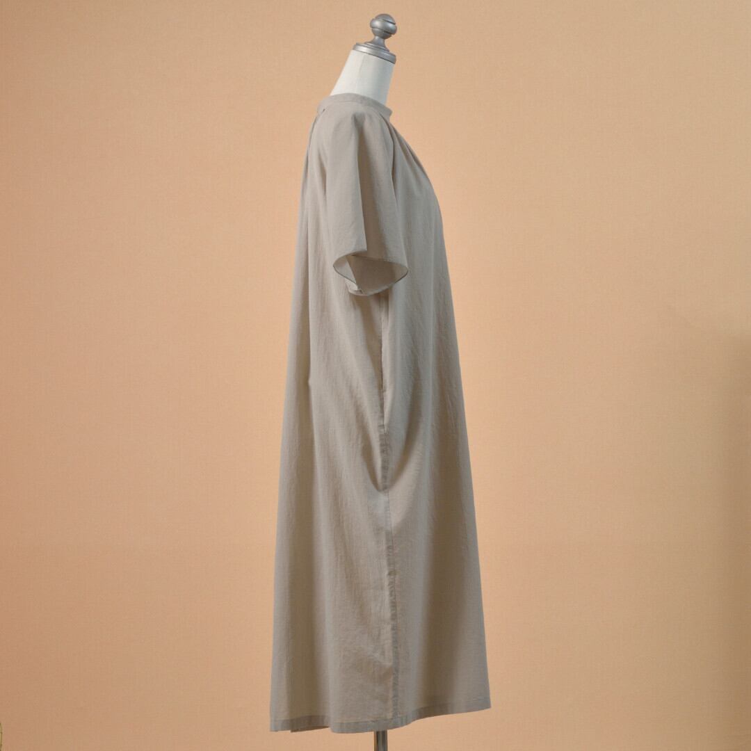 evam eva エヴァムエヴァ コットンローン・ワンピース cotton lawn one-piece ・セージ 薄く透け感のあるコットンの生地をたっぷりと使用しましたワンピースです【送料無料】