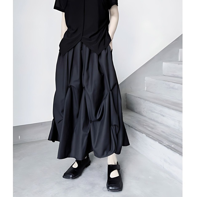 Pleated puff skirt C0300