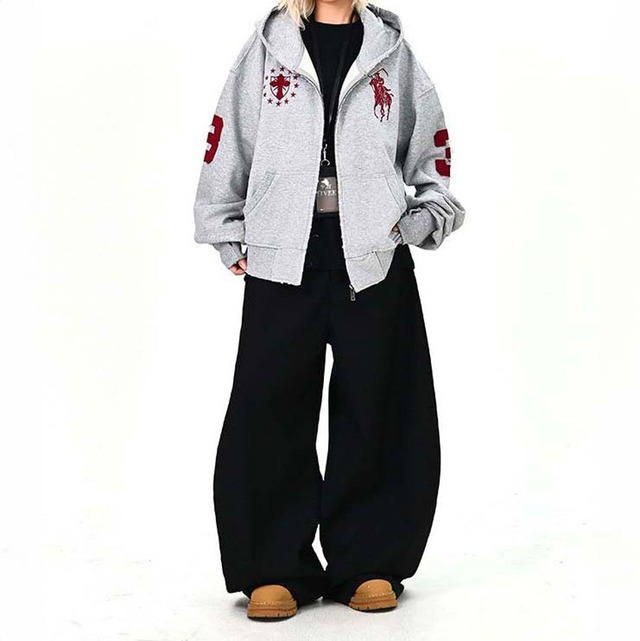 エンブレムナンバージップフーディ 2col   R01648