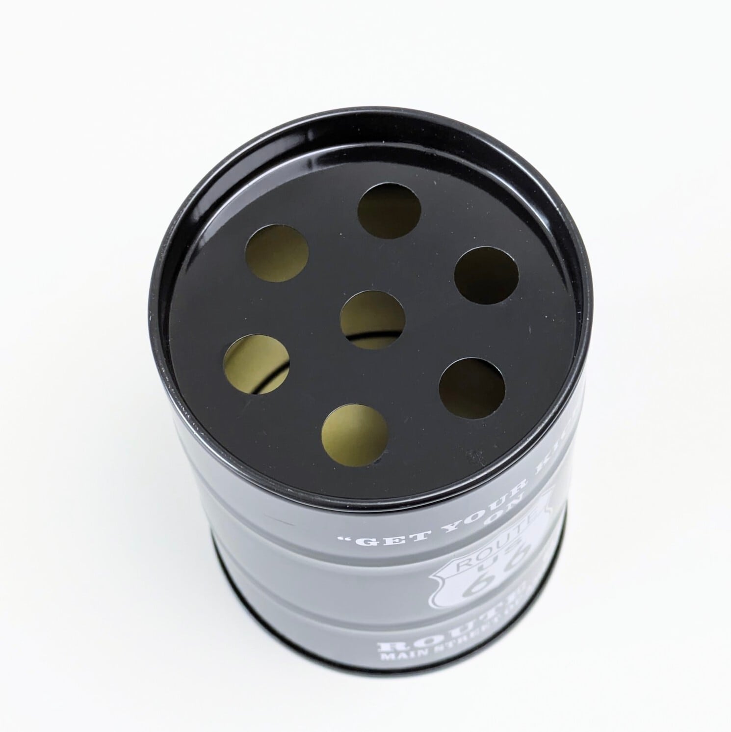 【 Route 66 ( ルート66 ) 】 Drum Ashtray / ドラム缶型灰皿 / スチールアシュトレイ　〚アメリカン雑貨 アメトイ〛
