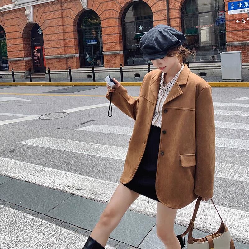 送料無料】トップス アウター ブルゾン ジャケット メイラード レトロ