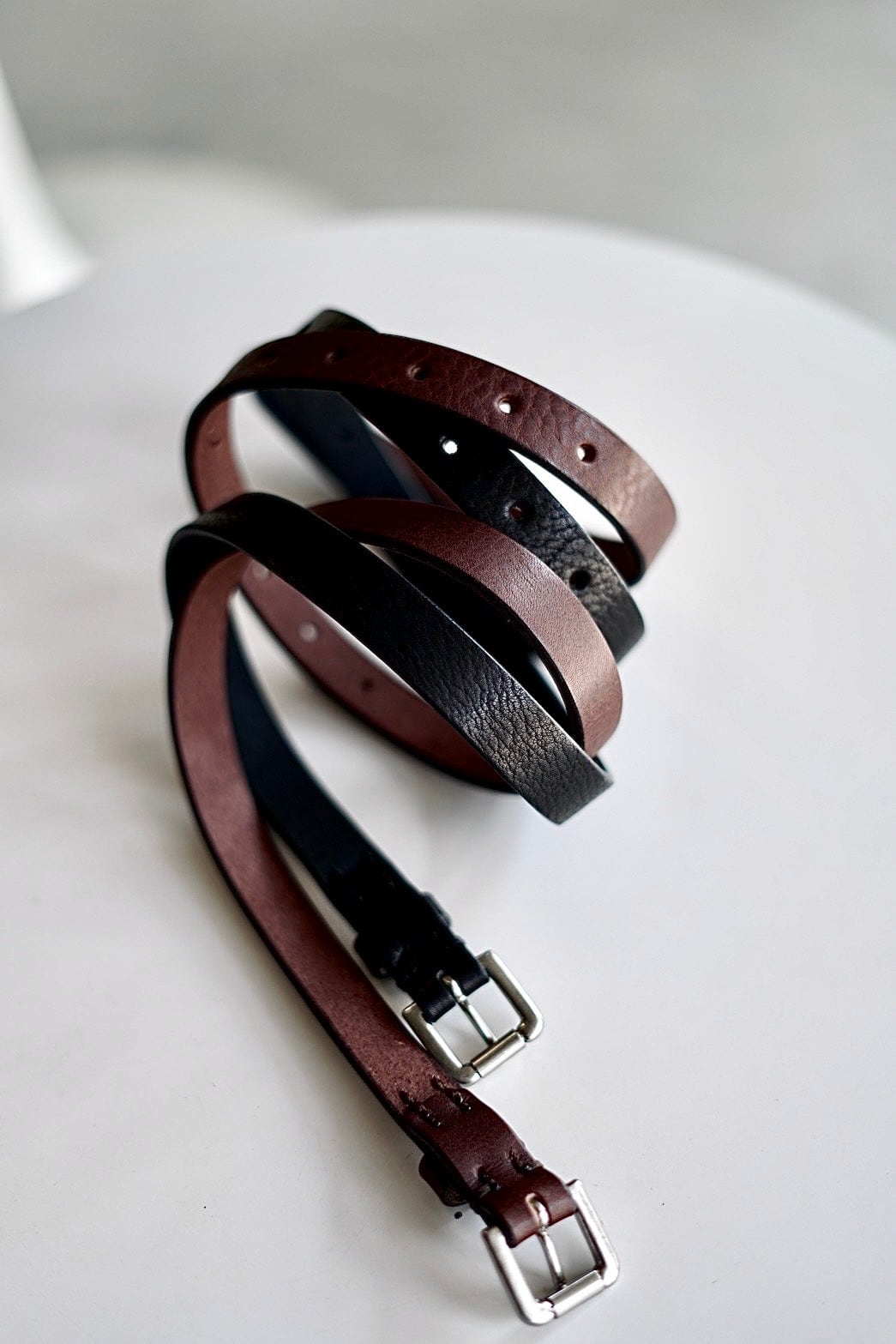 HYKE / LEATHER RING BELT (BLACK) | JUQUI Online