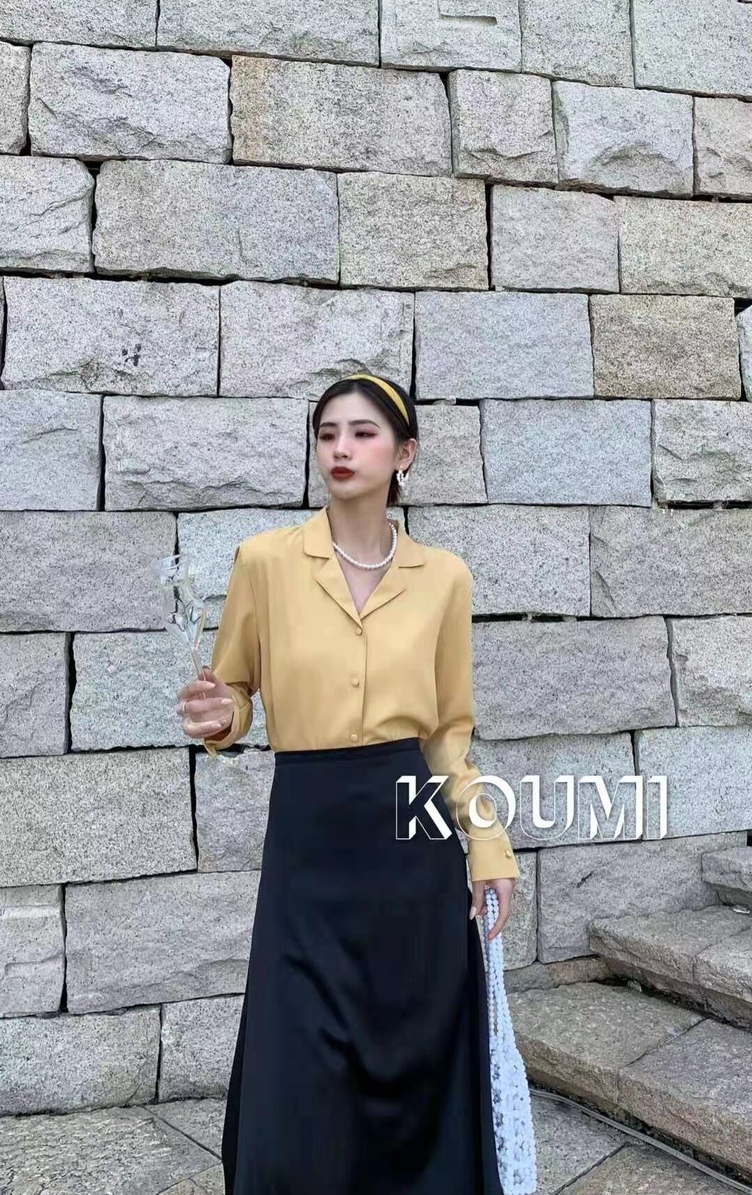 オープンカラーブラウス  AJ42441-603