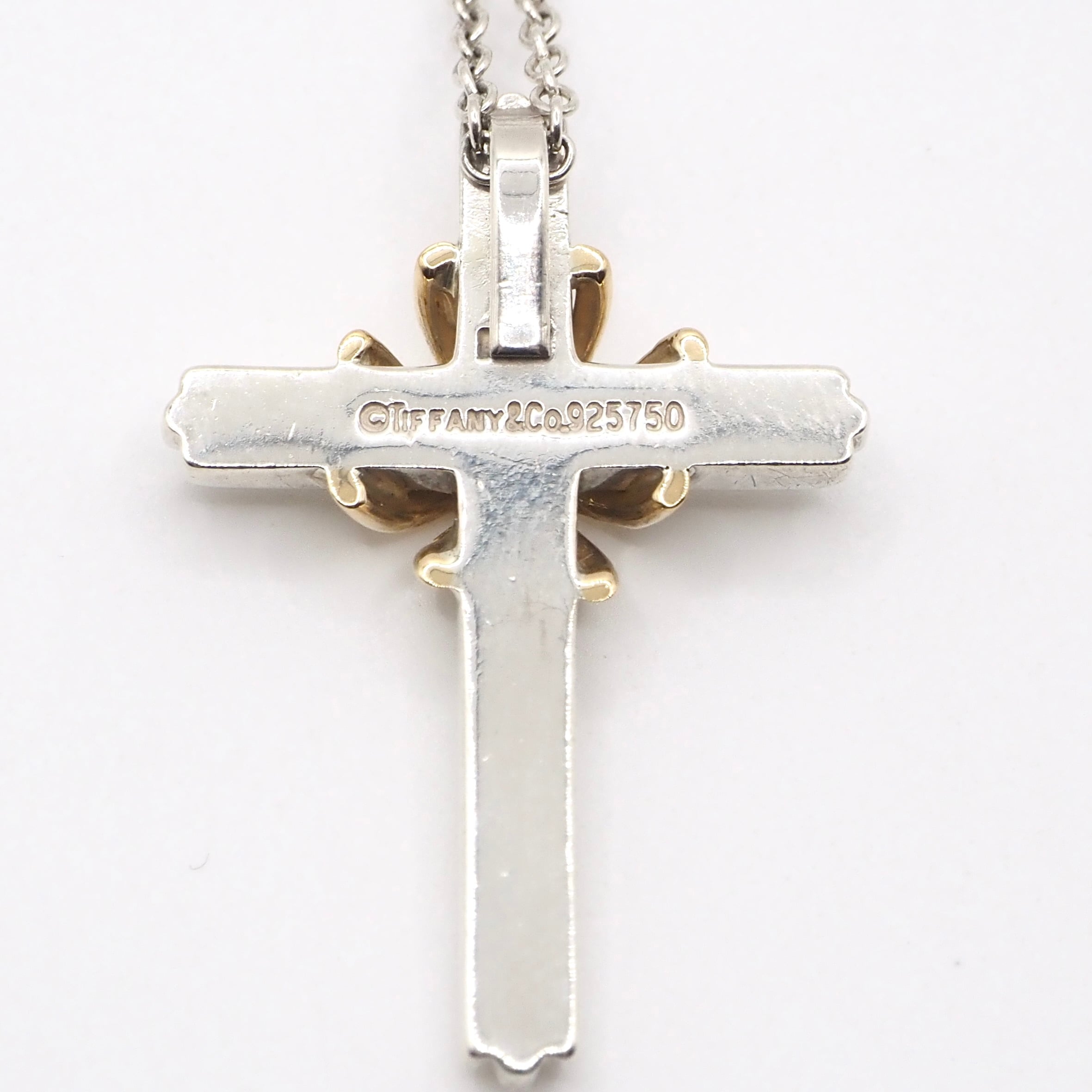 Tiffany&Co. シグネチャークロス コンビ ネックレス シルバー925 K18