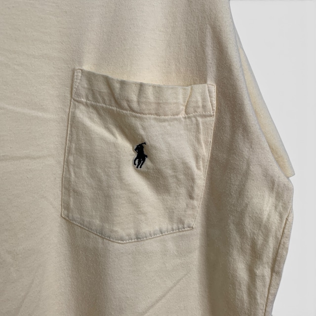 Ralph Lauren 90s ポケT Tシャツ　ワンポイント　L イエロー系
