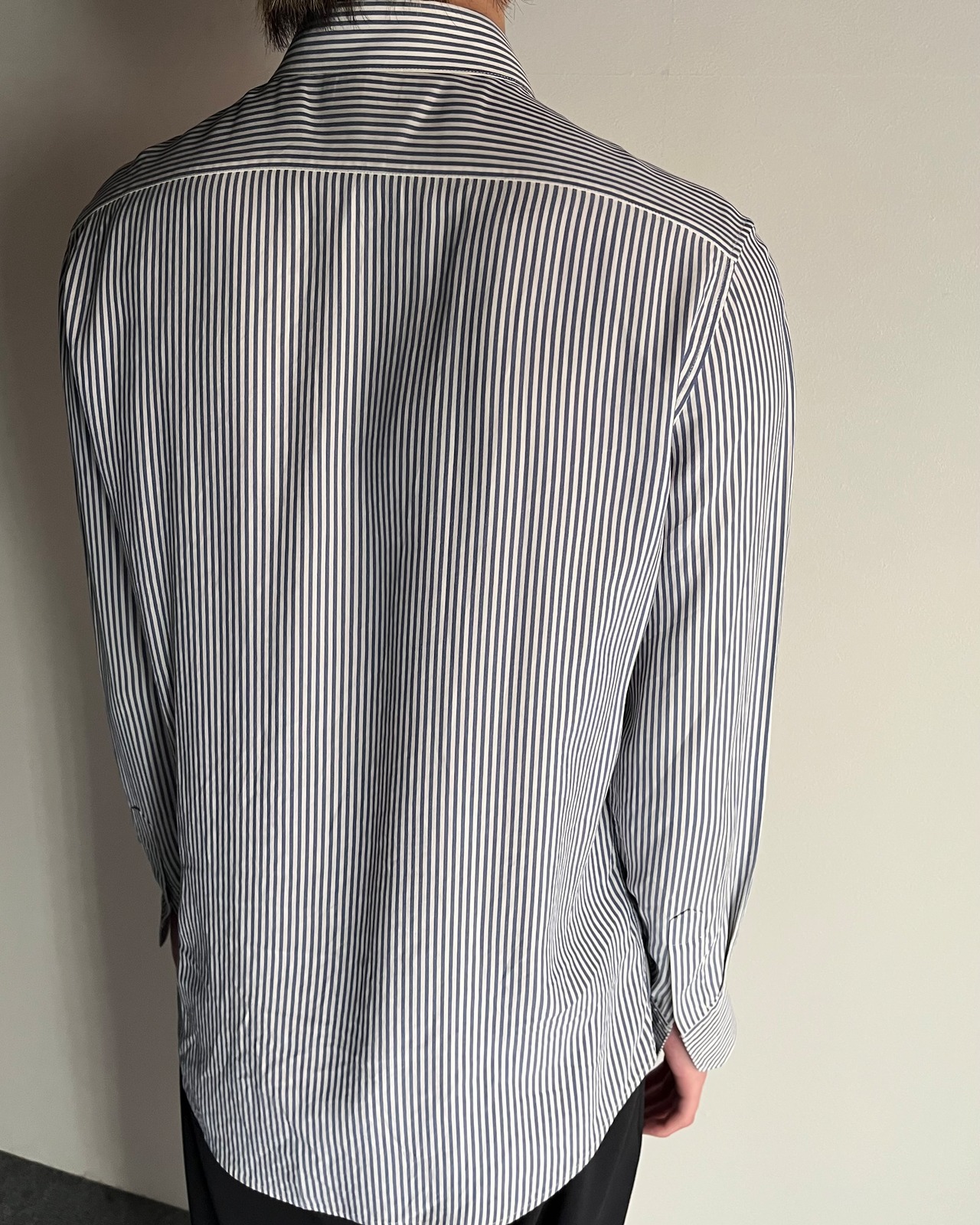 【CELINE】basic stripe compact silk shirt