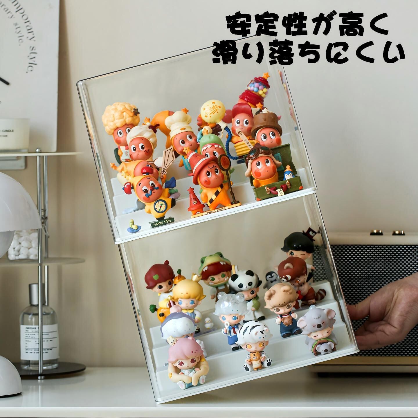 ぬいぐるみ 透明 3段 アクリル ディスプレイケース 防水 防塵 収納