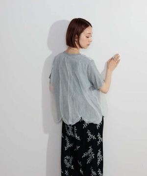 2605147 オーバーチュールスカラップTシャツ gray