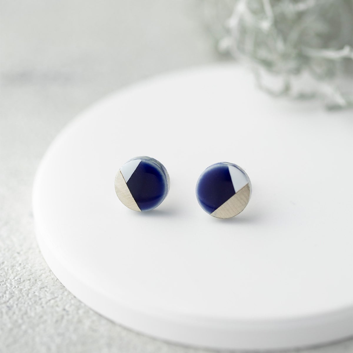 美濃焼陶器 モダン【10mm】ピアス / イヤリング|花色