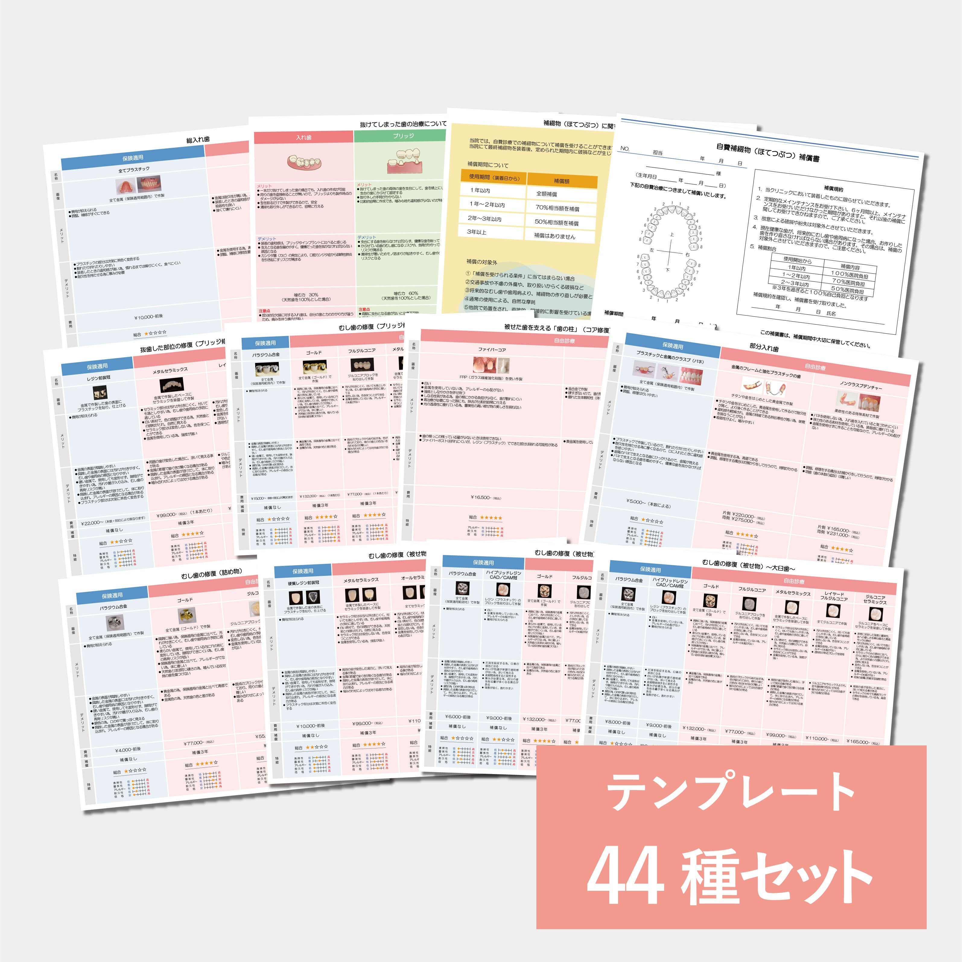 【データ販売】補綴メニュー表セット