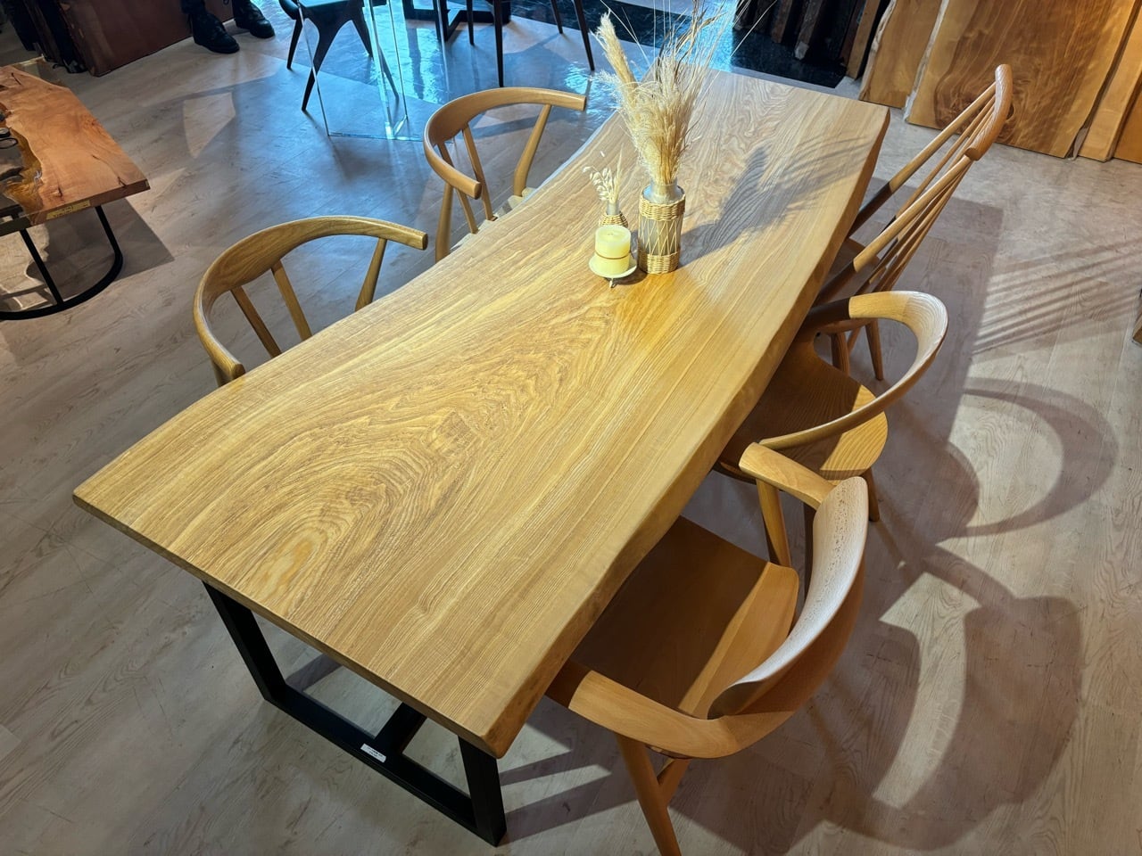 タモ_1970×670-700-800×40_新宿店_テーブル天板/一枚板 2305 t001