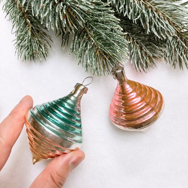 vintage mini ornaments ❀ ピンクの巻き貝 オーナメント 