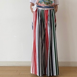 VILAGALLO マルチカラーストライプワイドサッカー生地パンツ SPAIN:VIL33246¥28.000＋tax