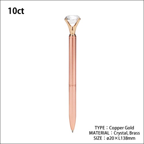 10ct Copper Gold 10カラット コッパ―ゴールド ボールペン DETAIL クリスタル 文房具