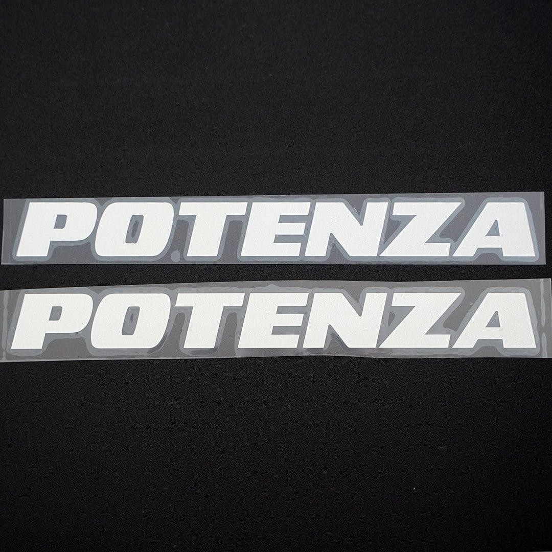 POTENZA ポテンザ カッティングステッカー シルバー 2枚 縦22mm×横