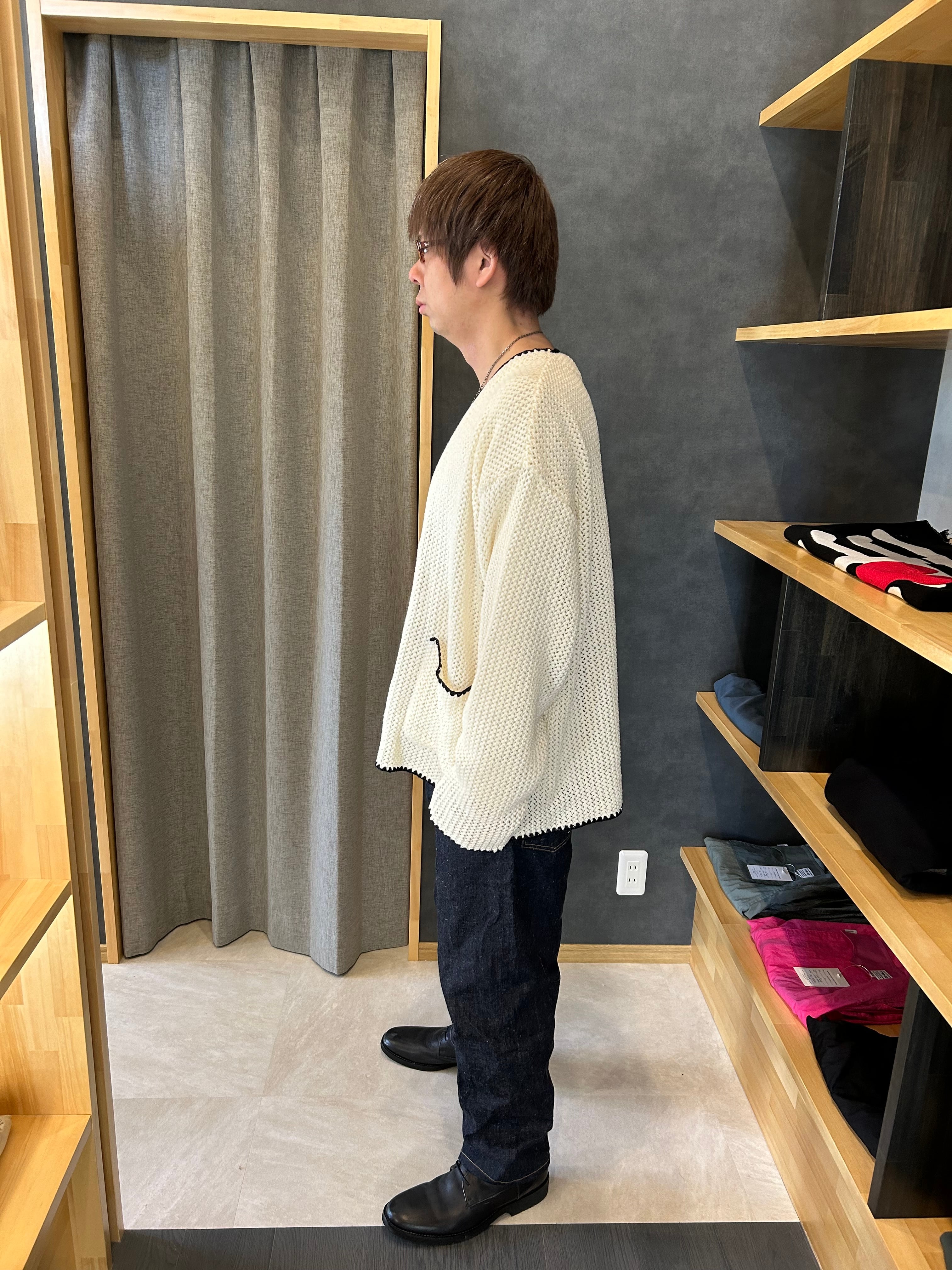 DISCOVERED ディスカバード】SHELL STITCH MESH KNIT CARDIGAN O