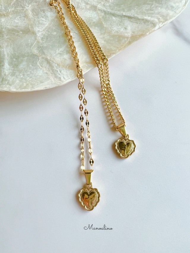 Heart in cross necklace(ハートinクロスネックレス)