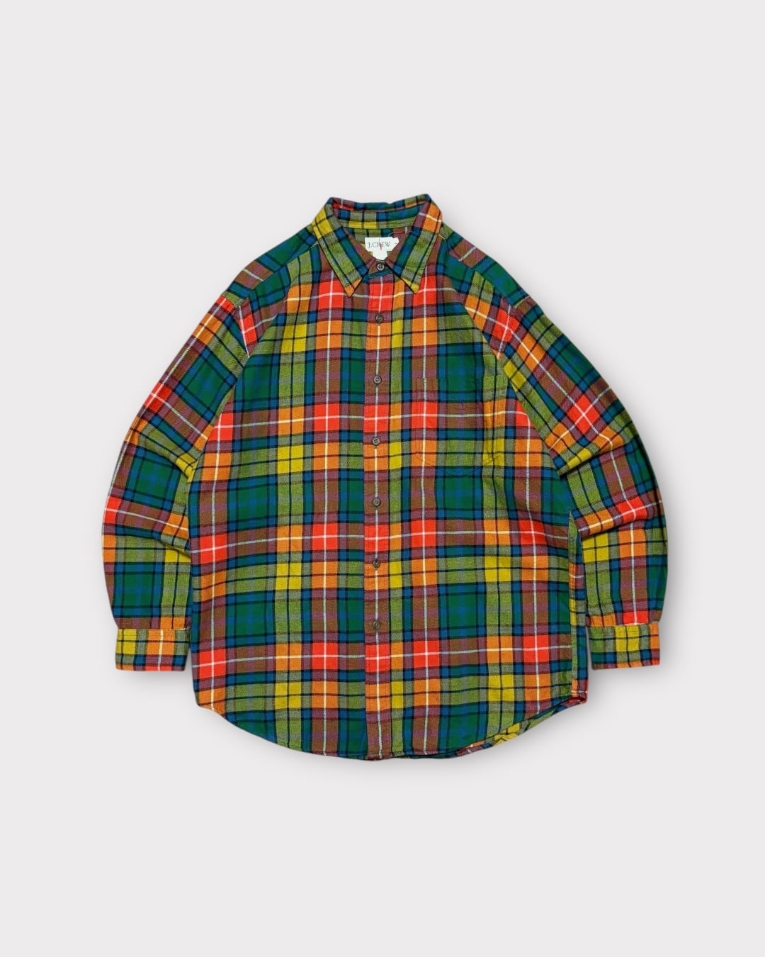 【VINTAGE】1990’s “J.CREW” Multi Color Plaid Flannel Shirt