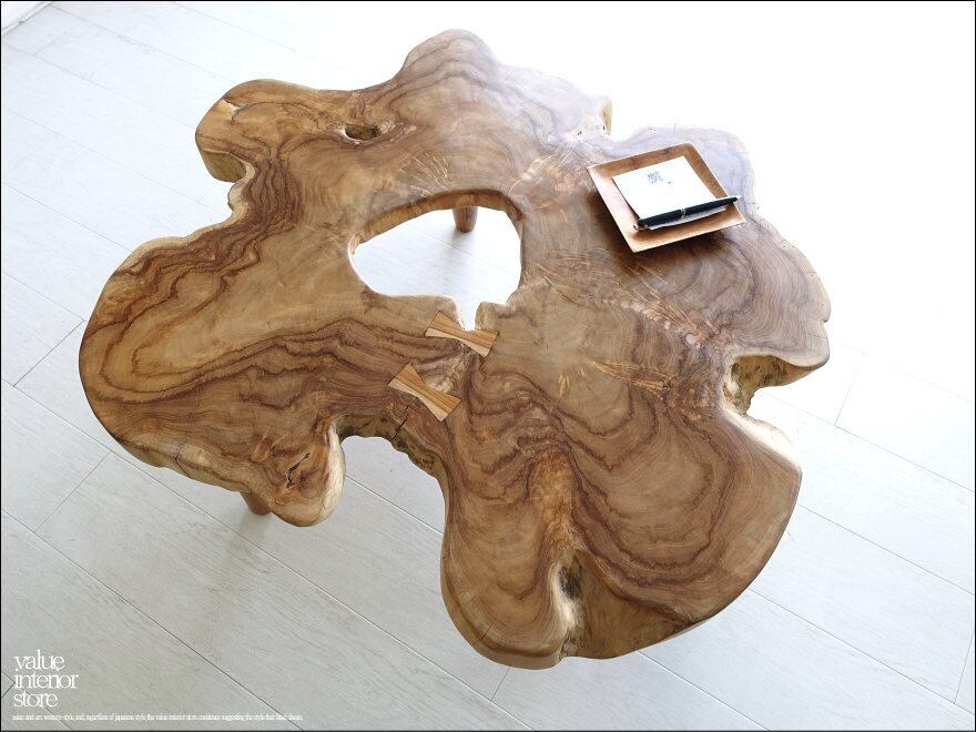 一枚板リビングテーブルCur02 酒卓 ローテーブル 座卓 プリミティブテーブル 座敷机 ちゃぶ台 ナチュラル 無垢材家具